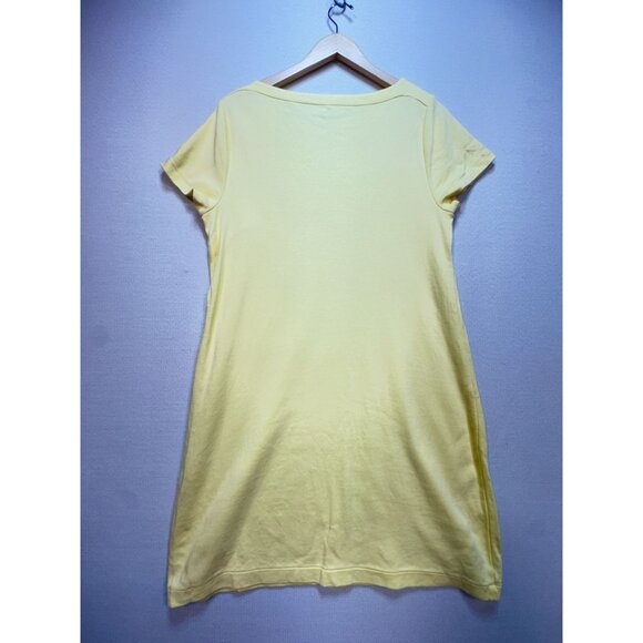 Talbots T-Shirt Dress Womens XLp Butter Yellow Cotton Dress Casual Pullover - Picture 6 of 8